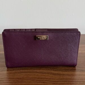 kate spade Plum Saffiano Leather Wallet